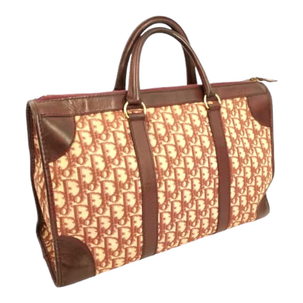 Dior DIORISSIMO Burgundy & Linen Travel Bag - Picture 4 of 11
